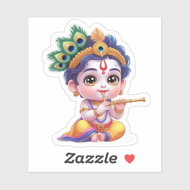 Adesivo Little Krishna - Hindu God Sticker (Folha)