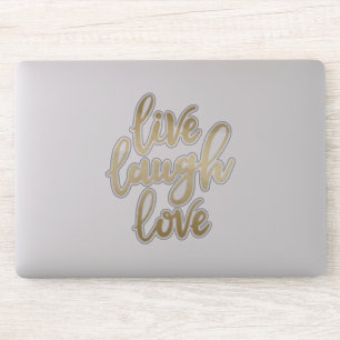 Adesivo Live Laugh Love Faux Dourado Letker