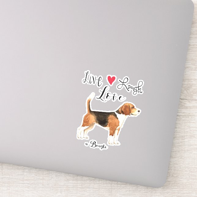 Adesivo Live Love Laugh Beagle Vinyl Sticker (Detalhe)