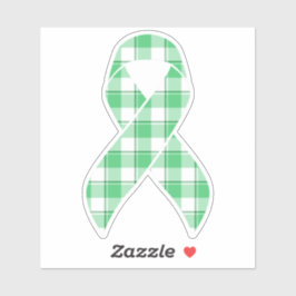 Adesivo Liver Cancer Awareness Plaid Green Ribbon