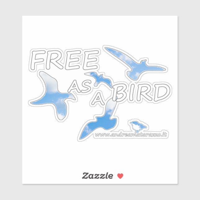 Adesivo Livre como um Pássaro (Folha)
