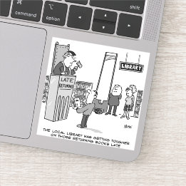Adesivo Livro de Biblioteca Atrasado. Penalidade grave par