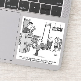 Adesivo Livro de Biblioteca Atrasado. Penalidade grave par