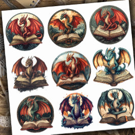 Adesivo Livro de Fantasia Dragão