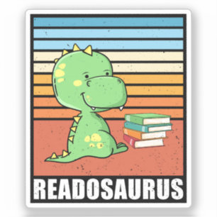 Adesivo Livro Engraçado Readossauro Dinossauro Lendo Dino 