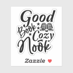 Adesivo Livro Negro e Branco Bom, Cozy Nook