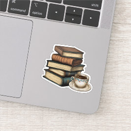 Adesivo Livros Antigos e Café à Prova d'Água