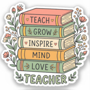Adesivo Livros de Presente + Flores Lindas Agradecimento
