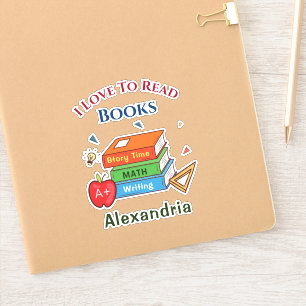 Adesivo Livros Divertidos Que Adoro Ler Criança
