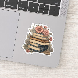 Adesivo Livros Florais Vintage à Prova D'água