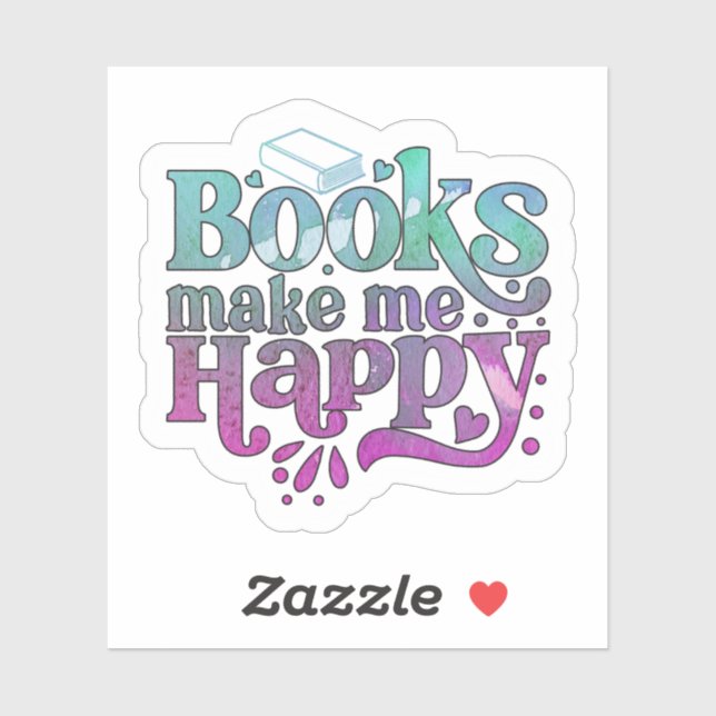 Adesivo Livros Me Fazem Feliz (Folha)