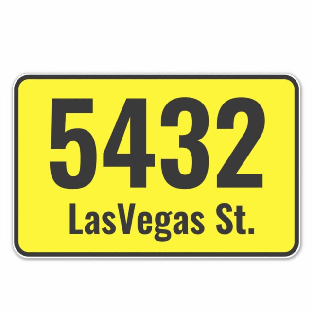 Adesivo Lixeira de Lixo - Número de Endereço de Caixa Pers (Frente)