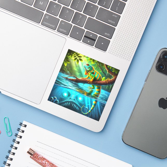 Adesivo Lizard e Monster (Notebook com iPhone)
