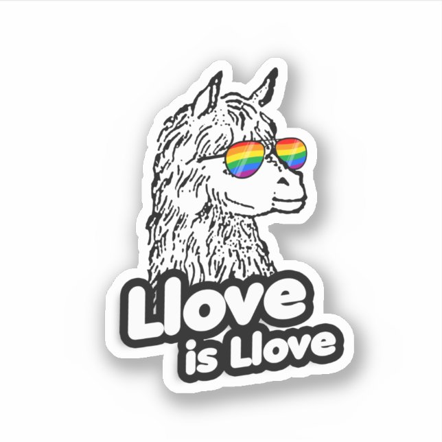 Adesivo Llama: O amor é amor (Frente)