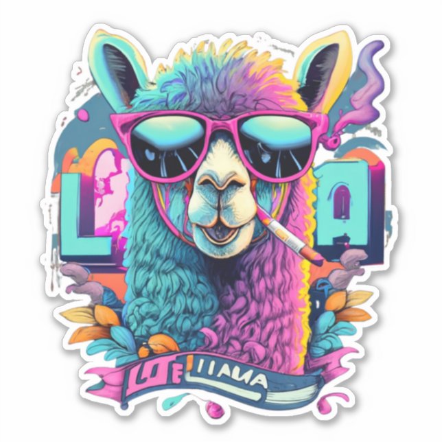 Adesivo Llama Stickers para Jornalização e Registro (Frente)
