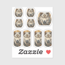 Adesivo Lobo Branco Steampunk Solarpunk