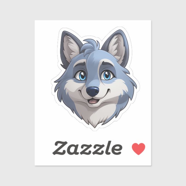 Adesivo Lobo cartoon (Folha)