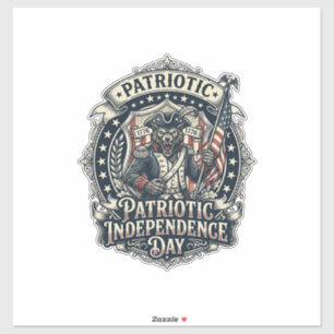 Adesivo Lobo Patriota Patriótico Horror Monstro Patriota 