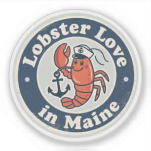 Adesivo Lobster Love_ Maine Maritime Trabalho de arte