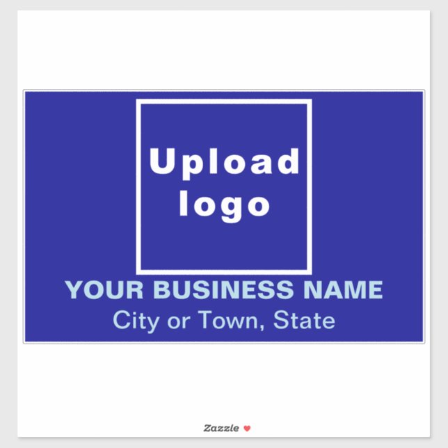 Adesivo Local comercial no vinil de retângulo grande azul (Folha)