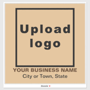 Adesivo Local de Negócios, Castanho Claro Grande Quadrado