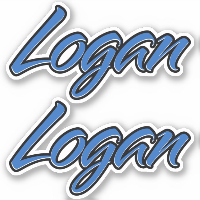 Adesivo Logan Name blue Aufkleber Sticker Stickerset (Frente)