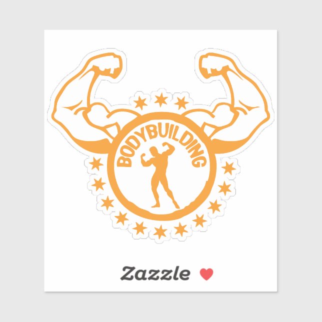 Adesivo logo musculation bodybuilding 19 etoile (Folha)