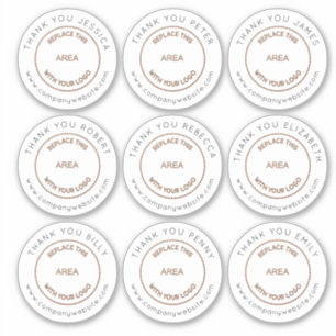 Adesivo Logotipo 9 Obrigados de nome individual pequeno De