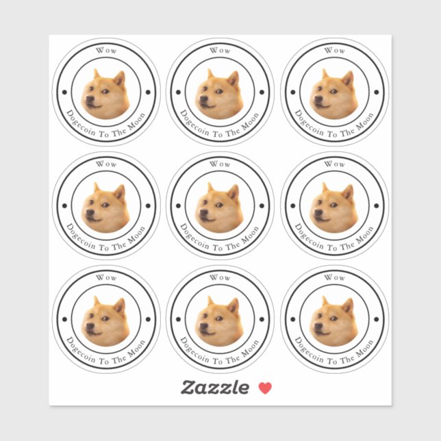 Adesivo Logotipo comercial do Círculo Dodgecoin Limpar Vin (Folha)