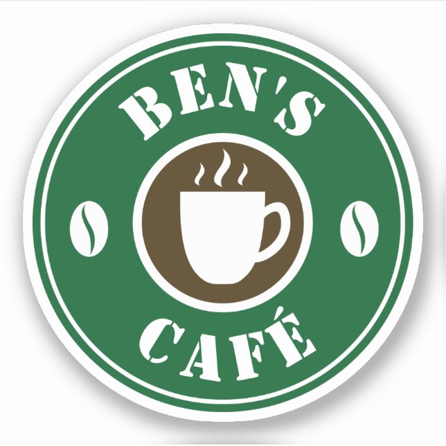 Adesivo Logotipo comercial do compro de café personalizado (Frente)