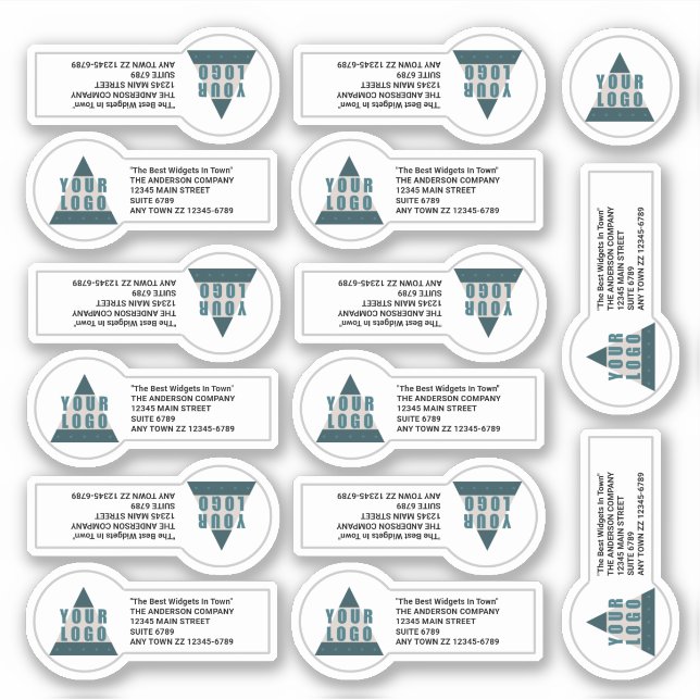 Adesivo Logotipo comercial Endereço promocional 14 Contorn (Frente)