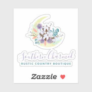 Adesivo Logotipo da Lua Floral de Algodão do País Austral