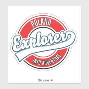 Adesivo Logotipo de aventura do explorador da Polônia