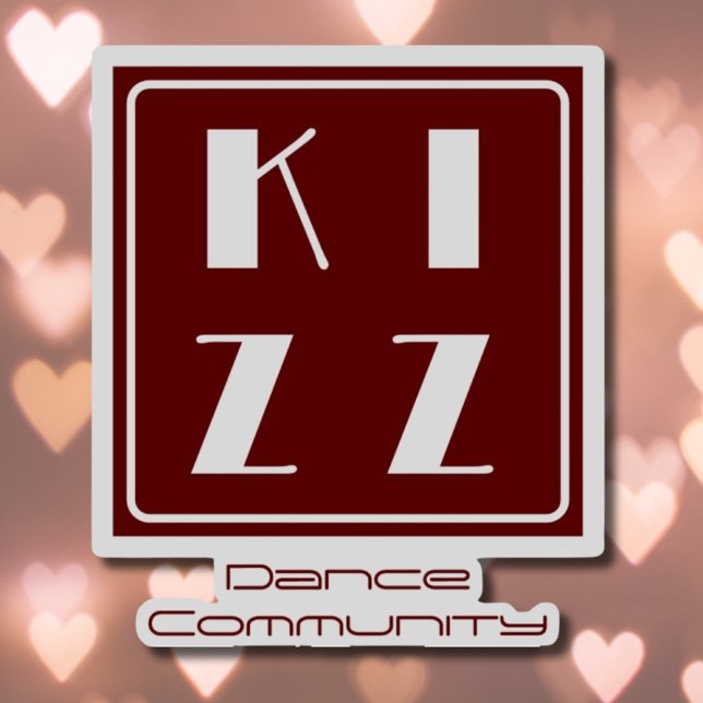 Adesivo Logotipo de dançarino Kizz Kizomba vinil burgundy (Criador carregado)