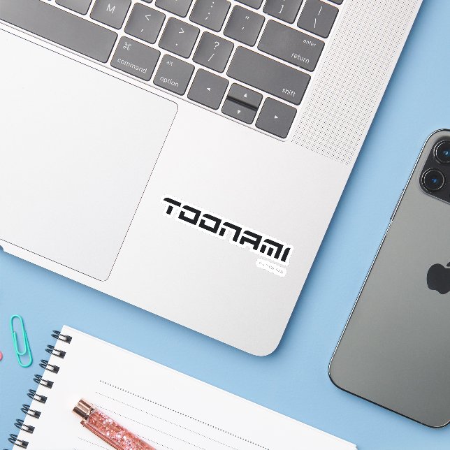 Adesivo Logotipo de fonte futurística do Toonami (Notebook com iPhone)