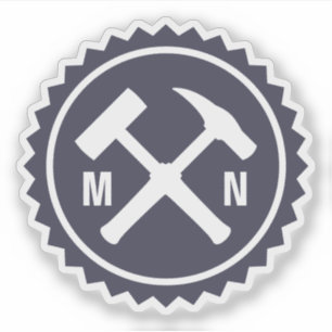 Adesivo Logotipo de Martelo de Geólogo com suas iniciais e