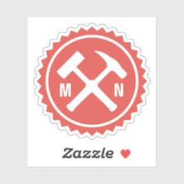 Adesivo Logotipo de Martelo de Geólogo com suas iniciais e