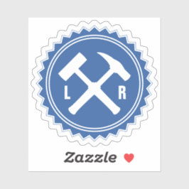 Adesivo Logotipo de martelo do geólogo com suas iniciais e