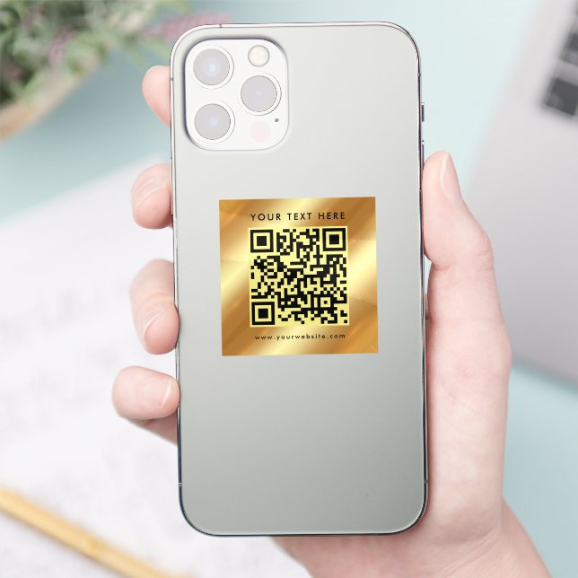 Adesivo Logotipo de texto personalizado elegante Código QR (Telefone)