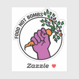Adesivo logotipo do Food Not Bombs com texto