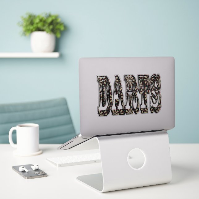 Adesivo Logotipo do nome dimensional Dardos (Laptop na mesa)