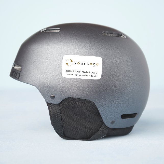 Adesivo Logotipo em retângulo branco extra Helmet Business (Lado do capacete)