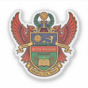 Adesivo Logotipo estilo heráldico de Sepak Takraw