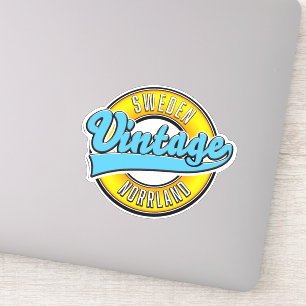 Adesivo logotipo estilo vintage Norlândia Suécia