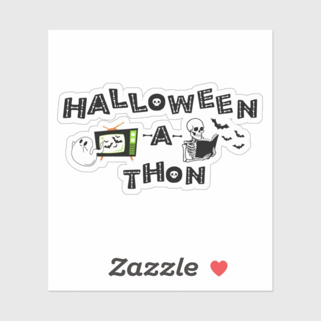 Adesivo Logotipo Halloweenathon com Skele Sticker (Folha)