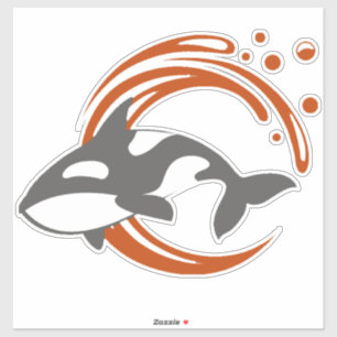 Adesivo Logotipo Mascote Baleia Orca