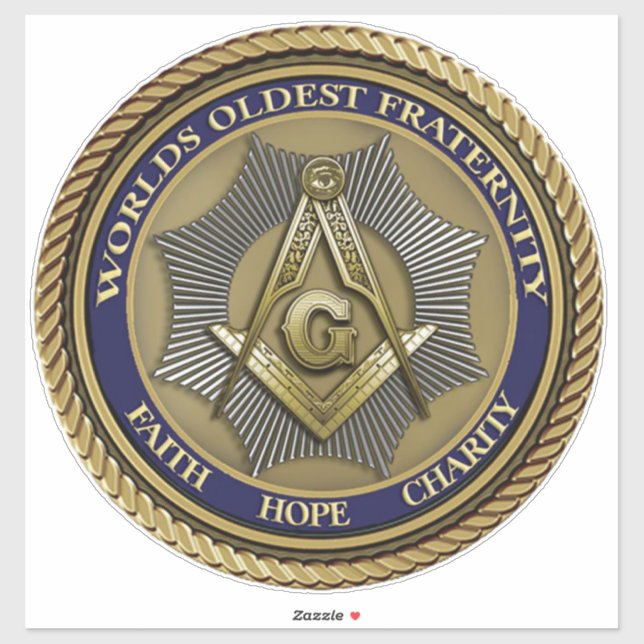 Adesivo Logotipo Mason Masonic Order Genuine (Folha)