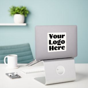 Adesivo Logotipo no Laptop comercial da empresa White Viny