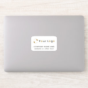 Adesivo Logotipo no retângulo branco desligado Laptop come