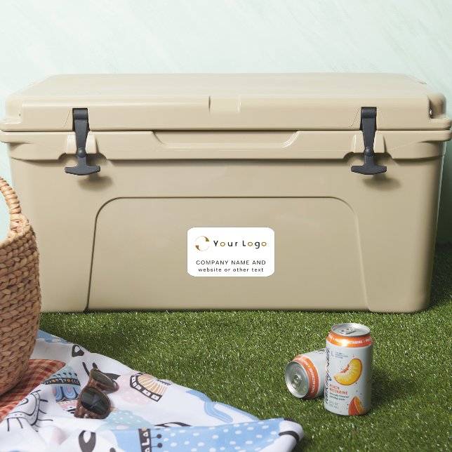 Adesivo Logotipo no retângulo branco desligado Vinil comer (Refrigerador)